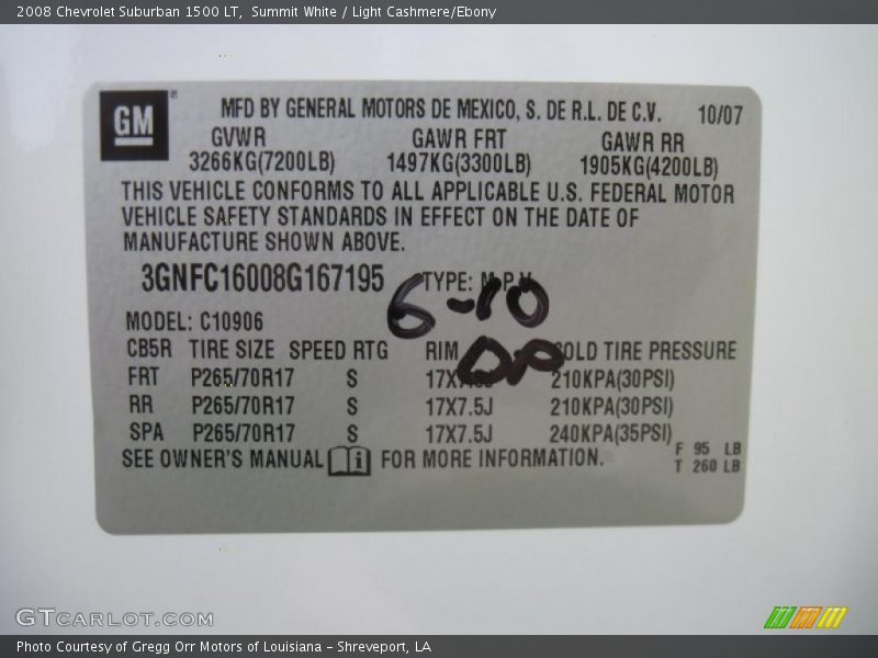 Summit White / Light Cashmere/Ebony 2008 Chevrolet Suburban 1500 LT