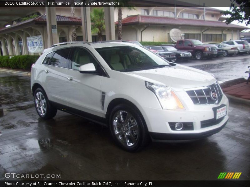 Platinum Ice Tricoat / Shale/Brownstone 2010 Cadillac SRX V6