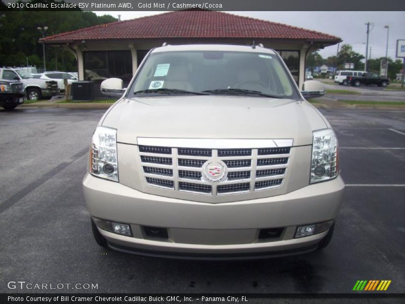 Gold Mist / Cashmere/Cocoa 2010 Cadillac Escalade ESV Platinum AWD