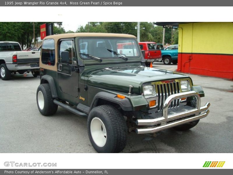Moss Green Pearl / Spice Beige 1995 Jeep Wrangler Rio Grande 4x4