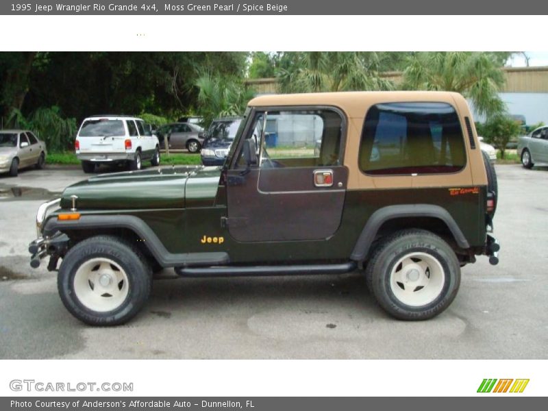 Moss Green Pearl / Spice Beige 1995 Jeep Wrangler Rio Grande 4x4