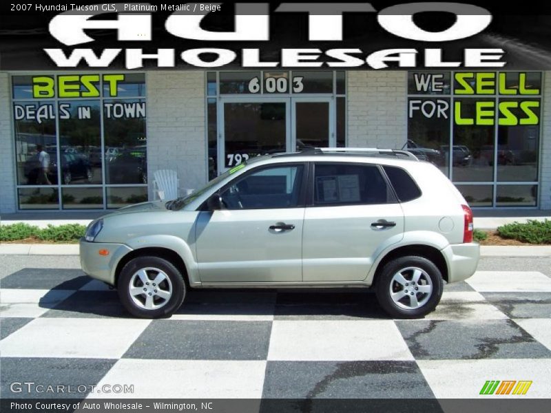 Platinum Metallic / Beige 2007 Hyundai Tucson GLS