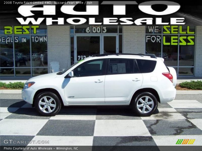 Blizzard Pearl White / Ash 2008 Toyota RAV4 Limited 4WD