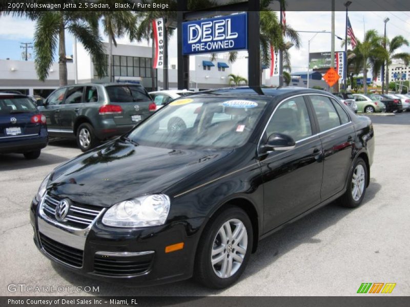 Black / Pure Beige 2007 Volkswagen Jetta 2.5 Sedan