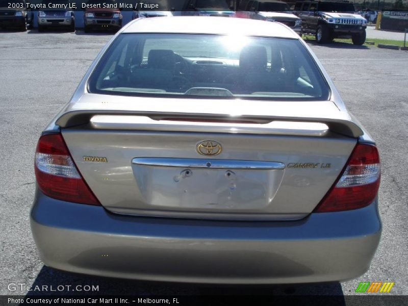 Desert Sand Mica / Taupe 2003 Toyota Camry LE