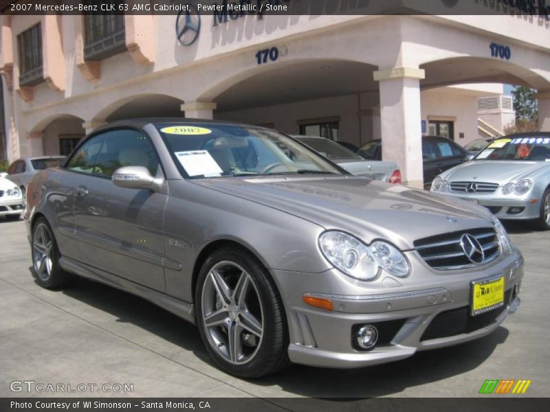 Pewter Metallic / Stone 2007 Mercedes-Benz CLK 63 AMG Cabriolet