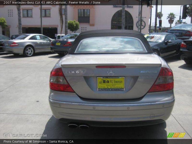 Pewter Metallic / Stone 2007 Mercedes-Benz CLK 63 AMG Cabriolet