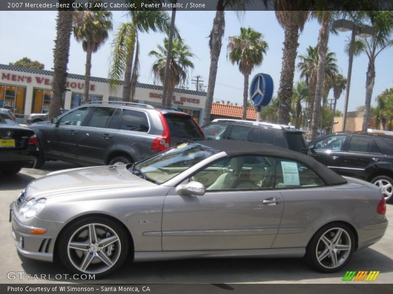Pewter Metallic / Stone 2007 Mercedes-Benz CLK 63 AMG Cabriolet
