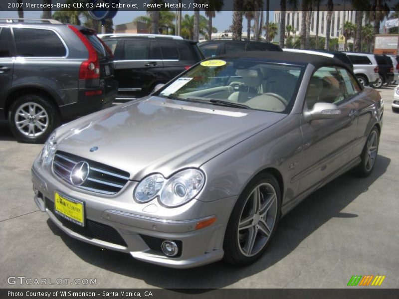 Pewter Metallic / Stone 2007 Mercedes-Benz CLK 63 AMG Cabriolet
