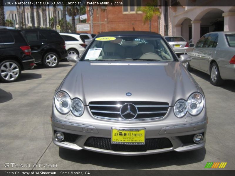 Pewter Metallic / Stone 2007 Mercedes-Benz CLK 63 AMG Cabriolet