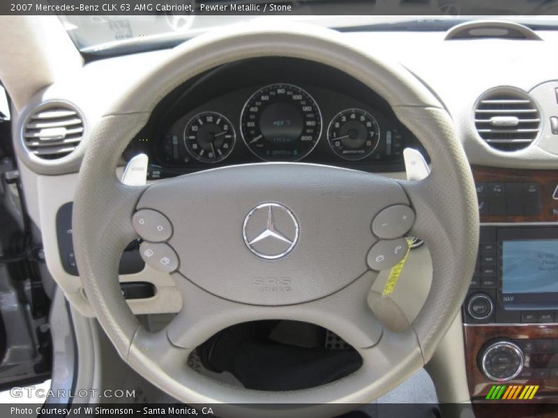 Pewter Metallic / Stone 2007 Mercedes-Benz CLK 63 AMG Cabriolet