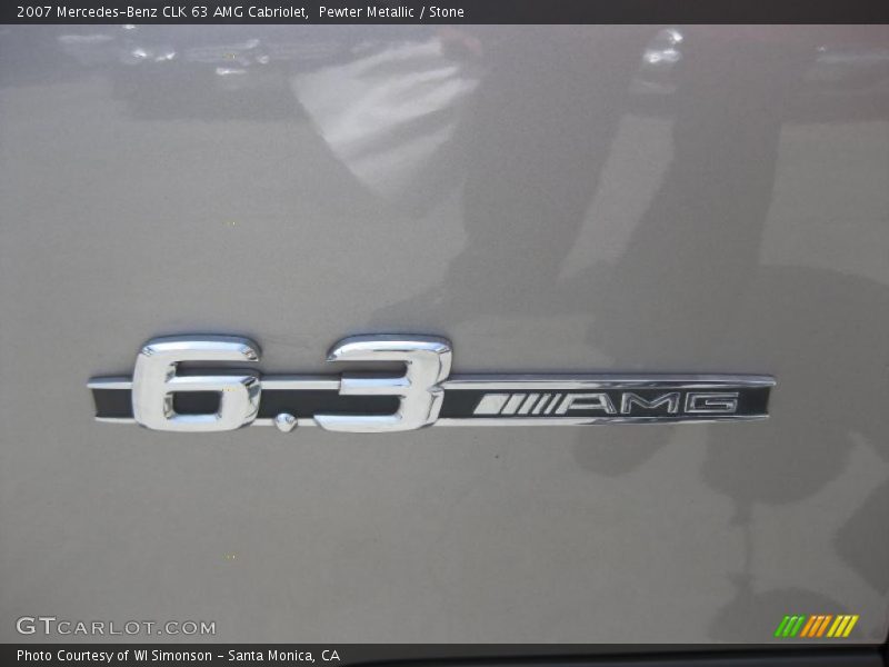 Pewter Metallic / Stone 2007 Mercedes-Benz CLK 63 AMG Cabriolet