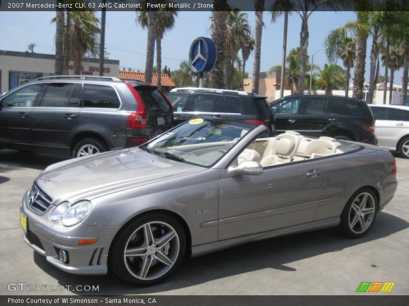 Pewter Metallic / Stone 2007 Mercedes-Benz CLK 63 AMG Cabriolet