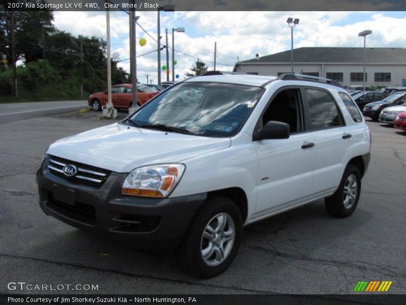 Clear White / Black 2007 Kia Sportage LX V6 4WD