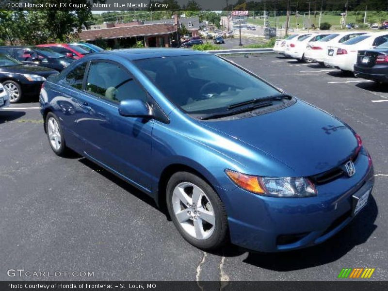 Atomic Blue Metallic / Gray 2008 Honda Civic EX Coupe