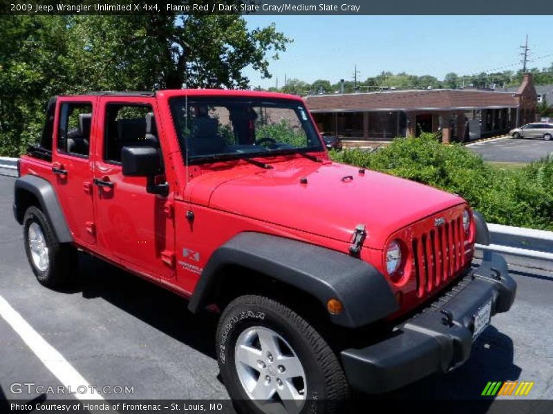 Flame Red / Dark Slate Gray/Medium Slate Gray 2009 Jeep Wrangler Unlimited X 4x4