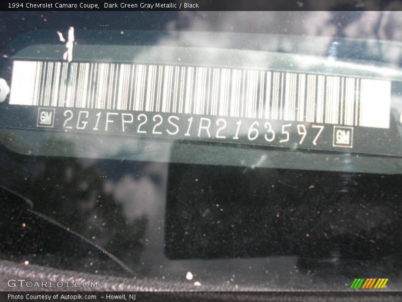 Dark Green Gray Metallic / Black 1994 Chevrolet Camaro Coupe