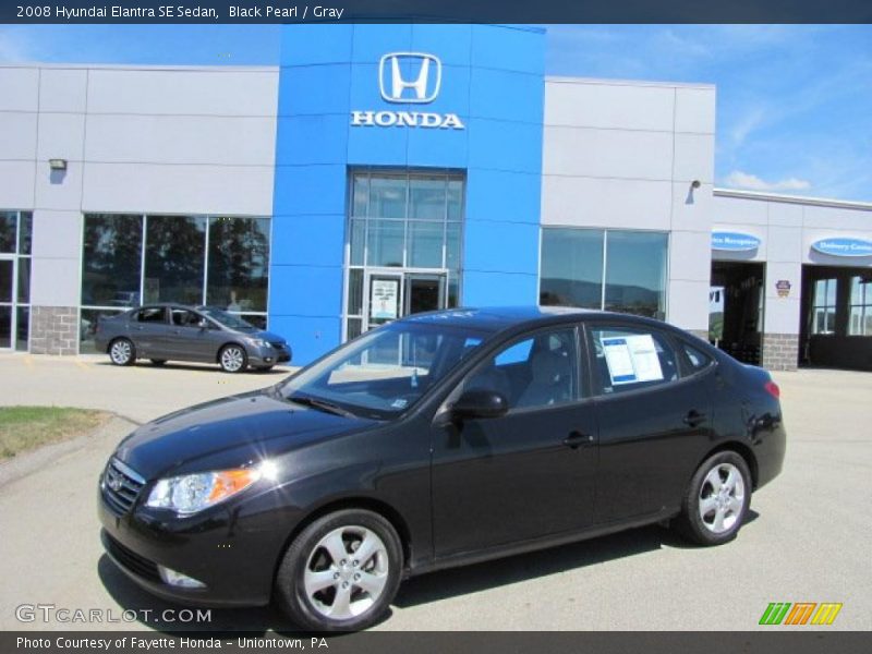 Black Pearl / Gray 2008 Hyundai Elantra SE Sedan