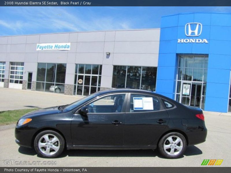 Black Pearl / Gray 2008 Hyundai Elantra SE Sedan