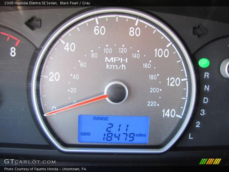 Black Pearl / Gray 2008 Hyundai Elantra SE Sedan