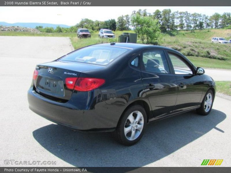 Black Pearl / Gray 2008 Hyundai Elantra SE Sedan