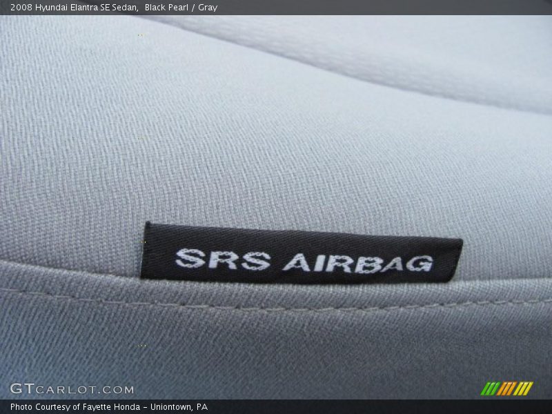 Black Pearl / Gray 2008 Hyundai Elantra SE Sedan
