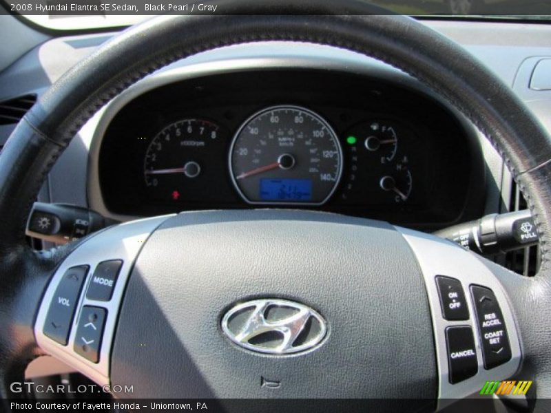 Black Pearl / Gray 2008 Hyundai Elantra SE Sedan