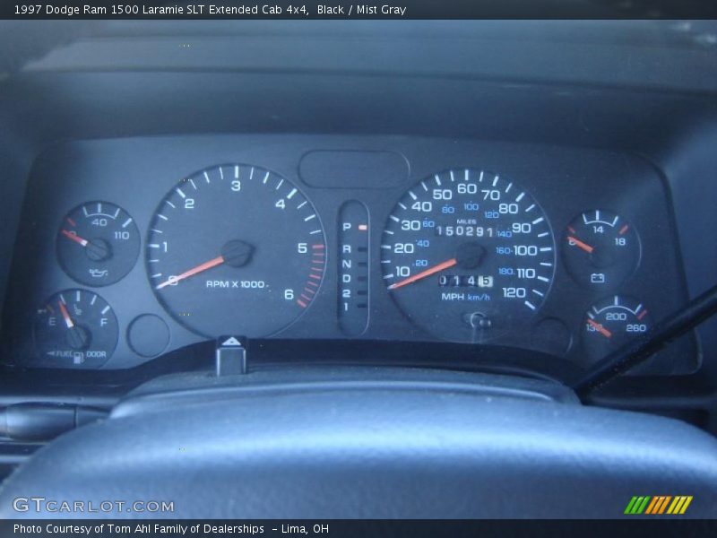 Black / Mist Gray 1997 Dodge Ram 1500 Laramie SLT Extended Cab 4x4