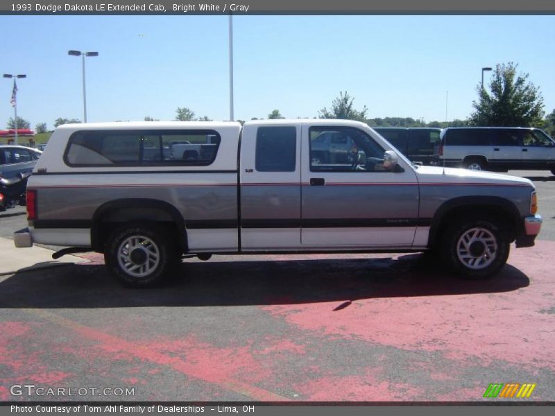 Bright White / Gray 1993 Dodge Dakota LE Extended Cab