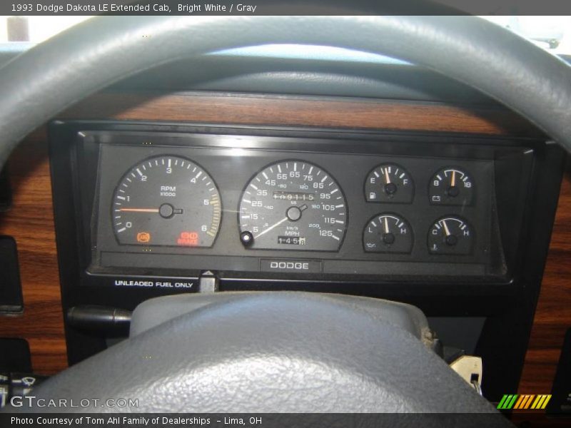 Bright White / Gray 1993 Dodge Dakota LE Extended Cab