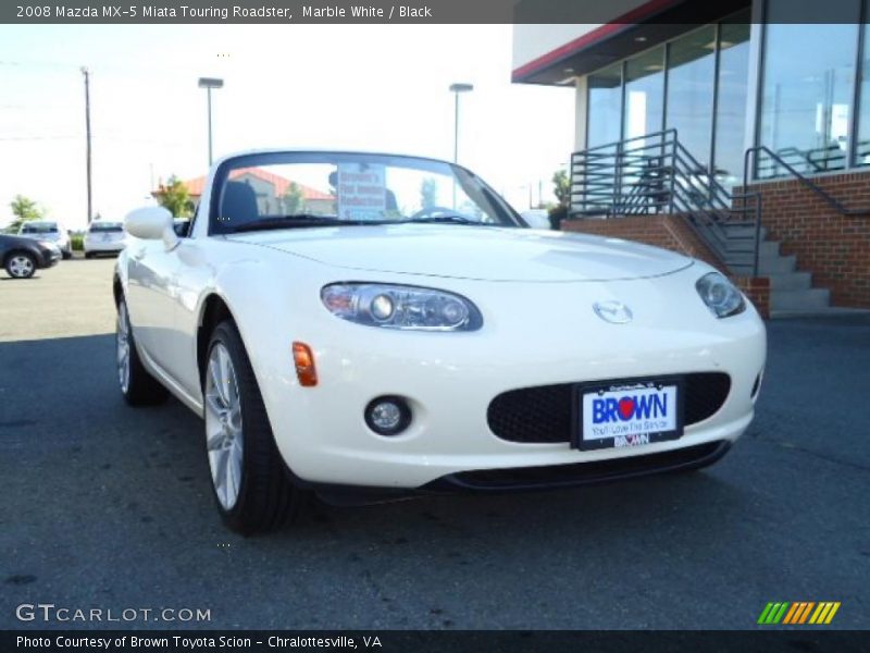 Marble White / Black 2008 Mazda MX-5 Miata Touring Roadster