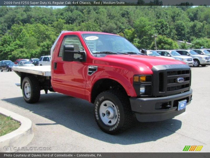 Red / Medium Stone 2009 Ford F250 Super Duty XL Regular Cab 4x4 Chassis