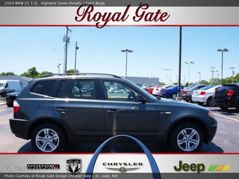 Highland Green Metallic / Sand Beige 2004 BMW X3 3.0i