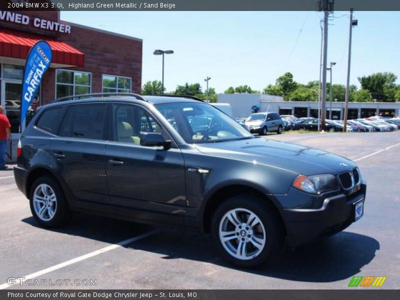 Highland Green Metallic / Sand Beige 2004 BMW X3 3.0i