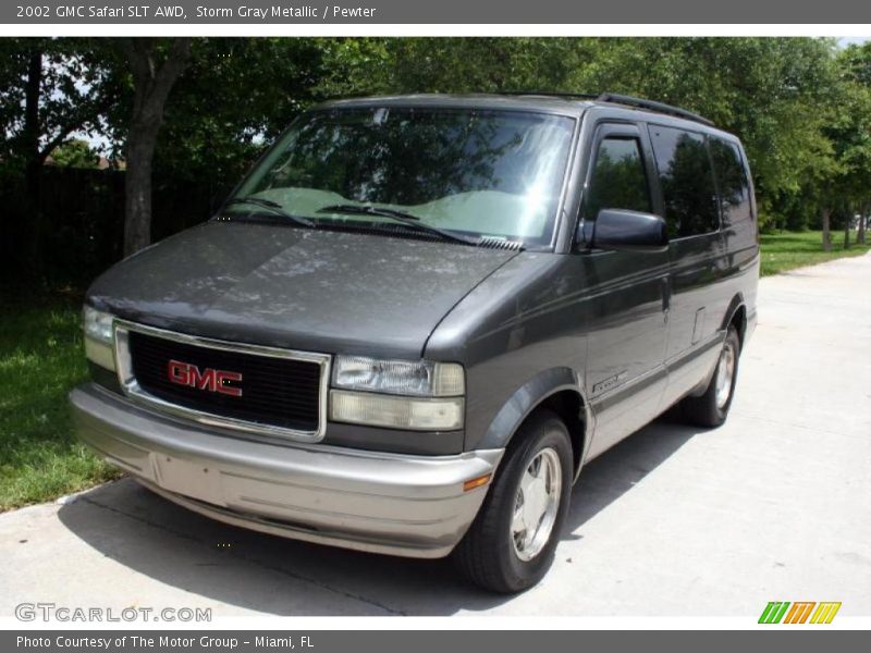 Storm Gray Metallic / Pewter 2002 GMC Safari SLT AWD