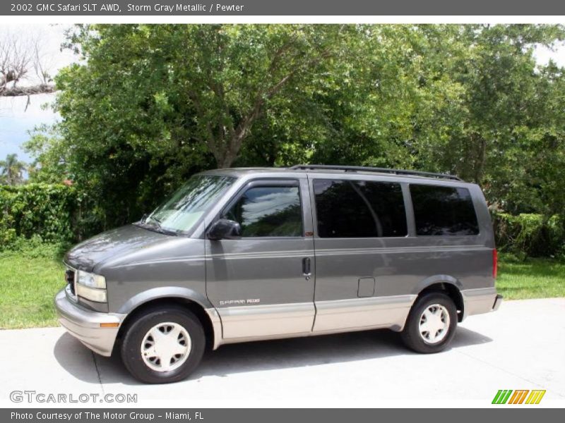 Storm Gray Metallic / Pewter 2002 GMC Safari SLT AWD