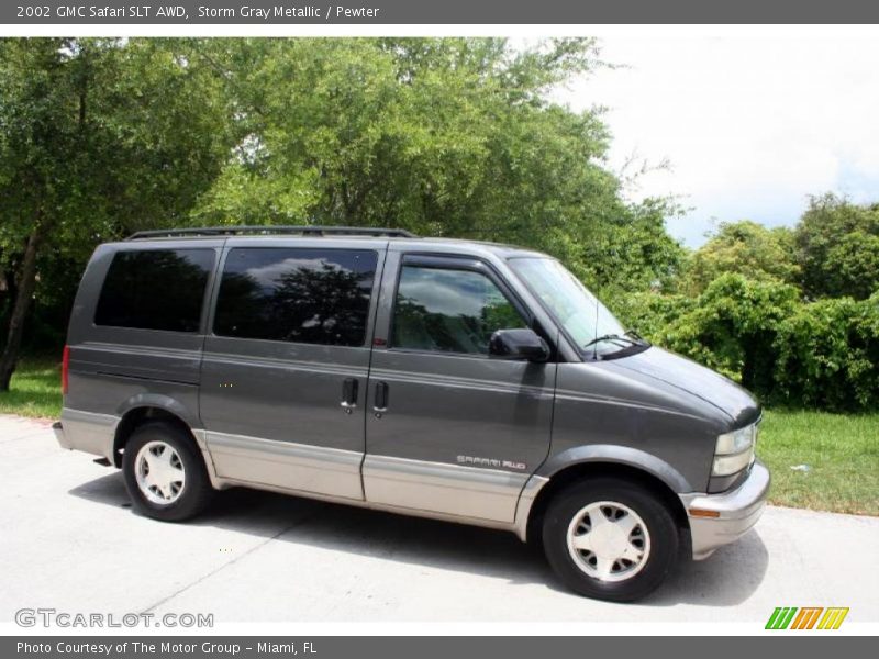 Storm Gray Metallic / Pewter 2002 GMC Safari SLT AWD