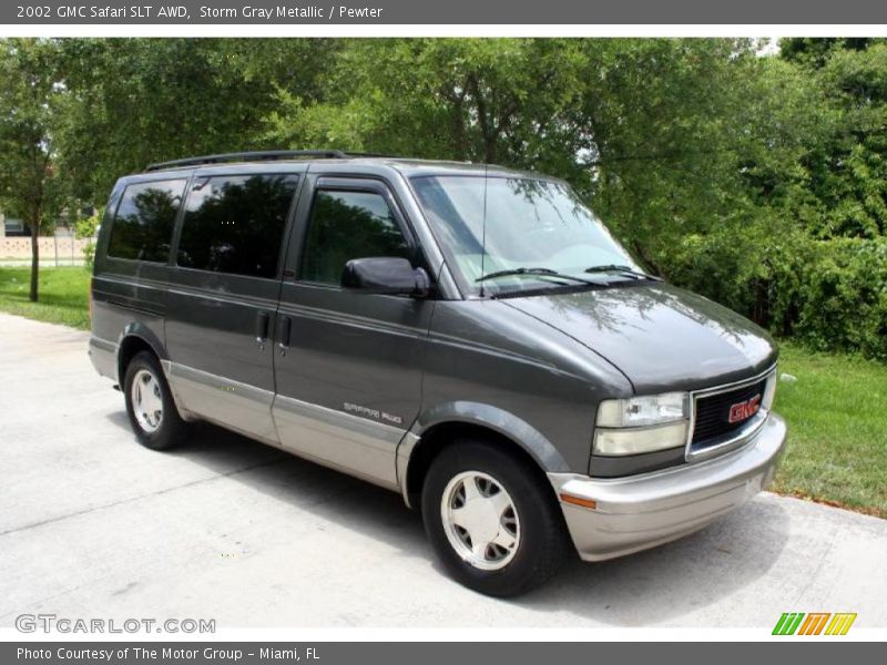Storm Gray Metallic / Pewter 2002 GMC Safari SLT AWD
