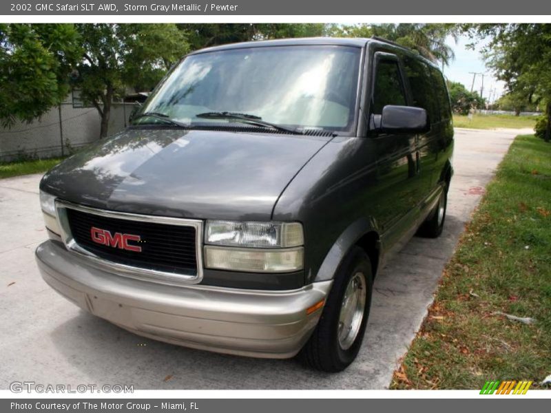 Storm Gray Metallic / Pewter 2002 GMC Safari SLT AWD