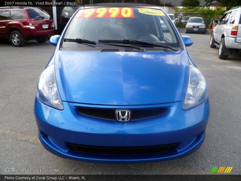 Vivid Blue Pearl / Black 2007 Honda Fit