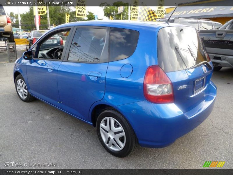 Vivid Blue Pearl / Black 2007 Honda Fit