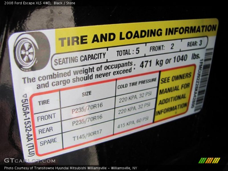 Black / Stone 2008 Ford Escape XLS 4WD