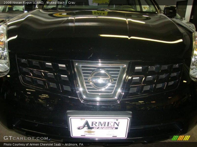 Wicked Black / Gray 2008 Nissan Rogue SL AWD