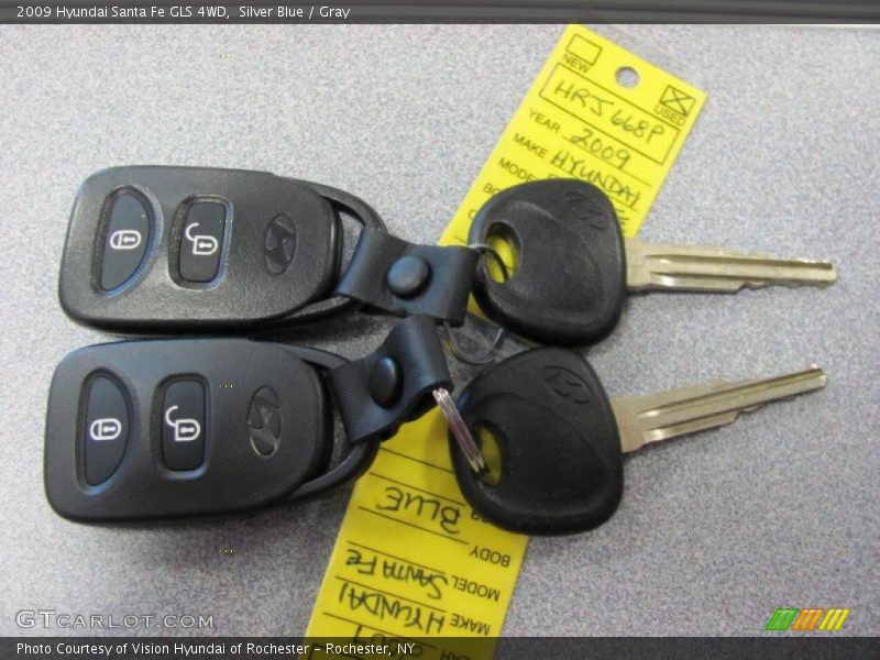 Silver Blue / Gray 2009 Hyundai Santa Fe GLS 4WD