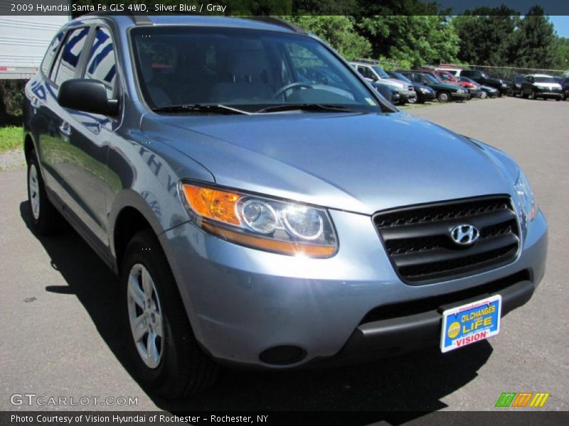 Silver Blue / Gray 2009 Hyundai Santa Fe GLS 4WD