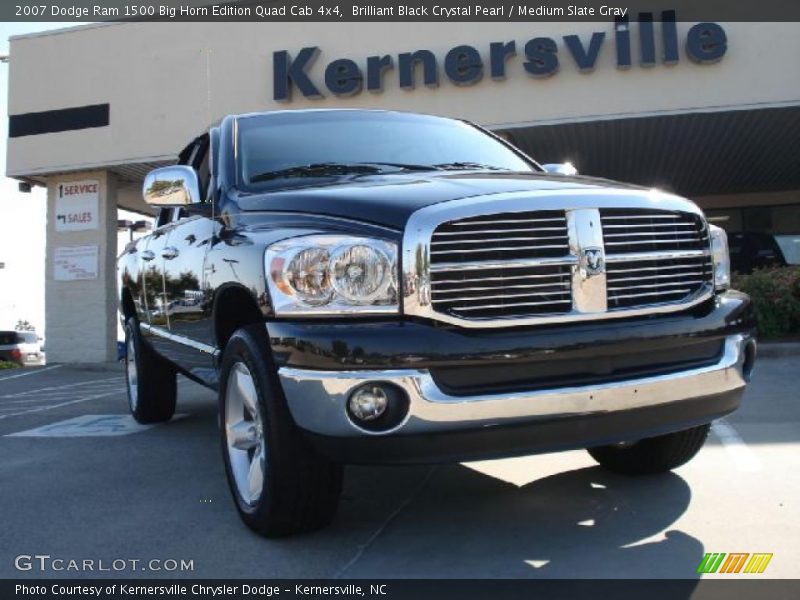 Brilliant Black Crystal Pearl / Medium Slate Gray 2007 Dodge Ram 1500 Big Horn Edition Quad Cab 4x4