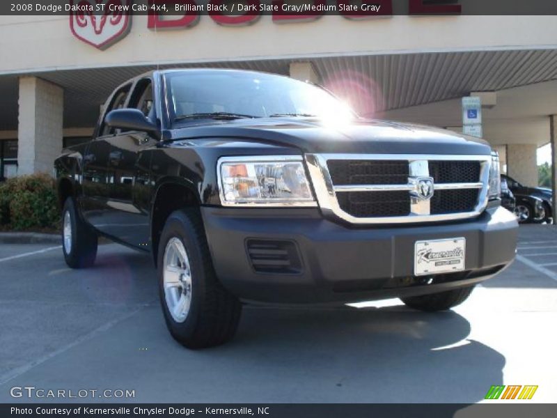 Brilliant Black / Dark Slate Gray/Medium Slate Gray 2008 Dodge Dakota ST Crew Cab 4x4