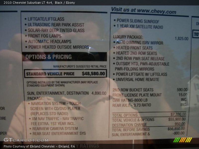 Black / Ebony 2010 Chevrolet Suburban LT 4x4