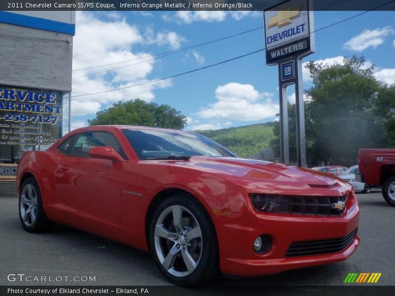 Inferno Orange Metallic / Inferno Orange/Black 2011 Chevrolet Camaro SS/RS Coupe