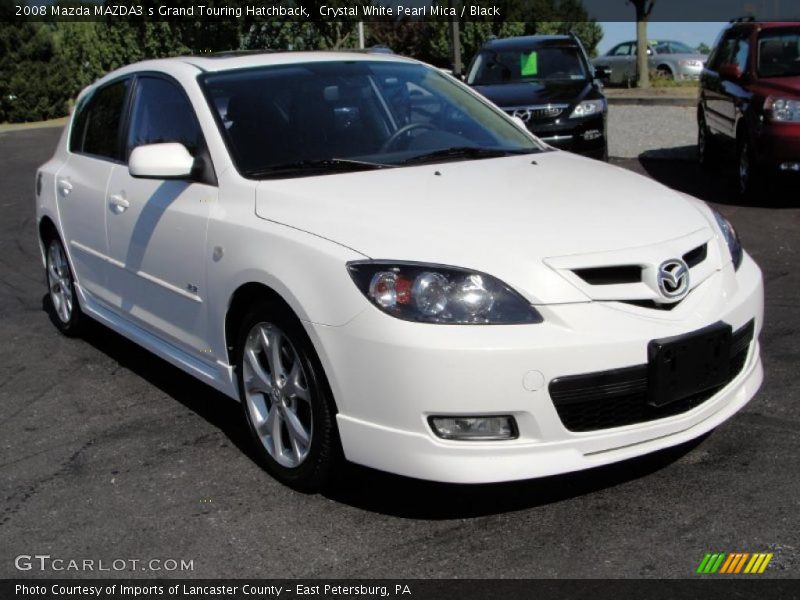 Crystal White Pearl Mica / Black 2008 Mazda MAZDA3 s Grand Touring Hatchback